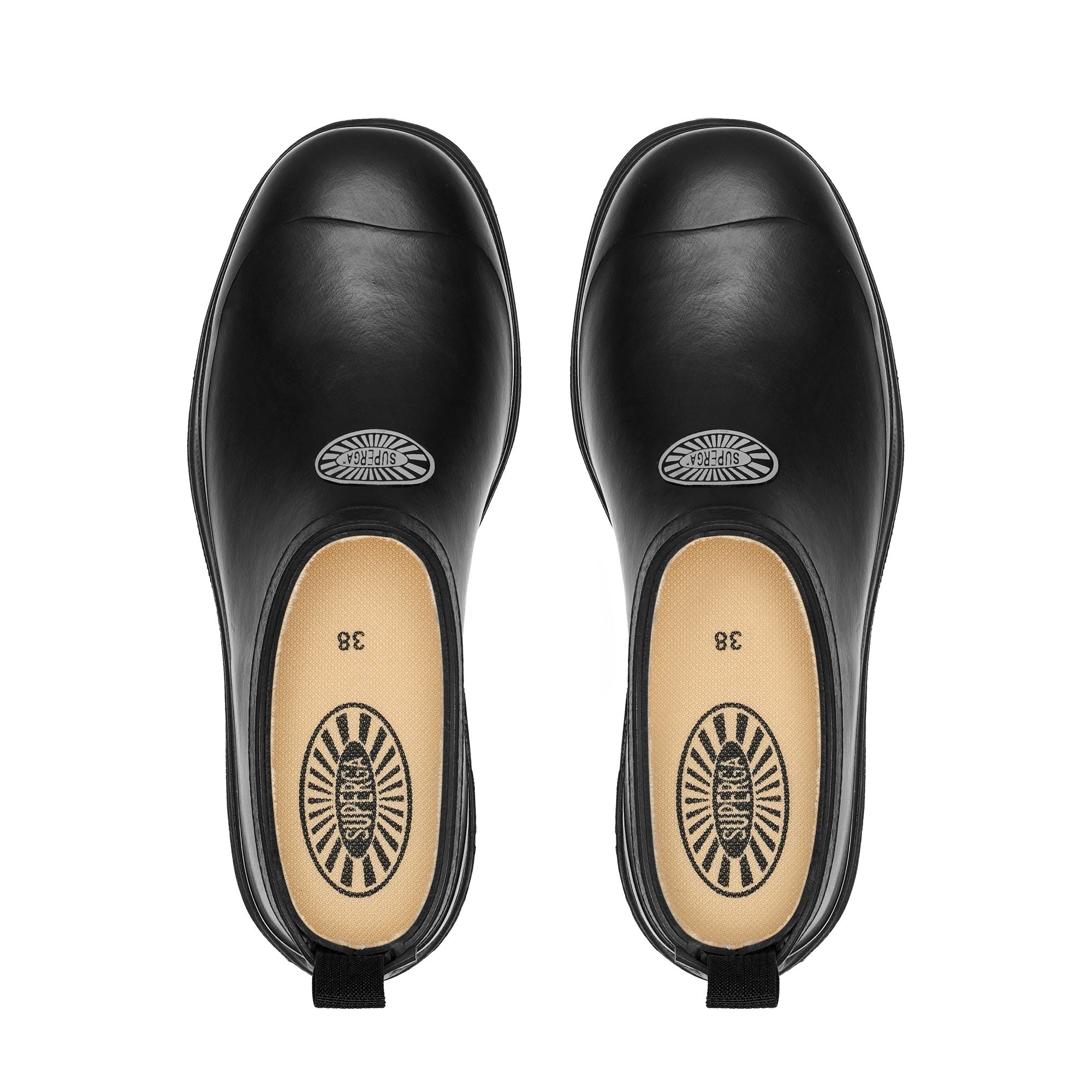 Unisex Low Cut Rubber Boots in Black with Cotton Lining | Superga