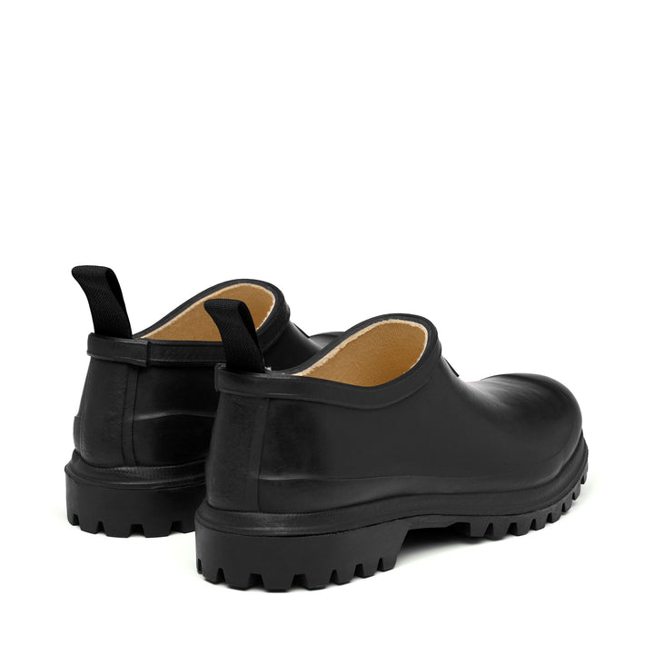 Unisex Low Cut Rubber Boots in Black with Cotton Lining 3