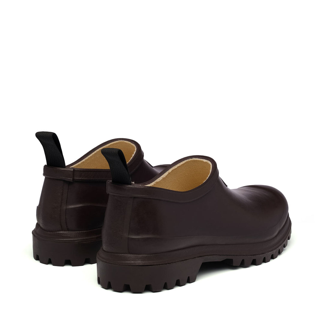 Bottes basses en caoutchouc unisexes de couleur marron main