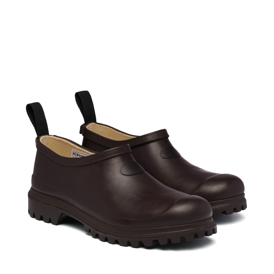 Bottes basses en caoutchouc unisexes de couleur marron main