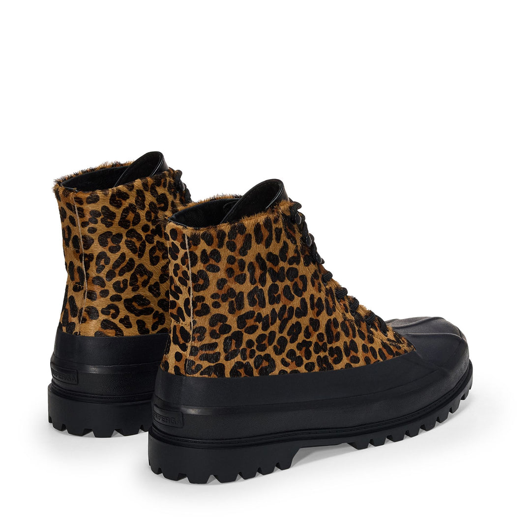 Unisex Leopard Print Ankle Boots with Calf Hair Upper main