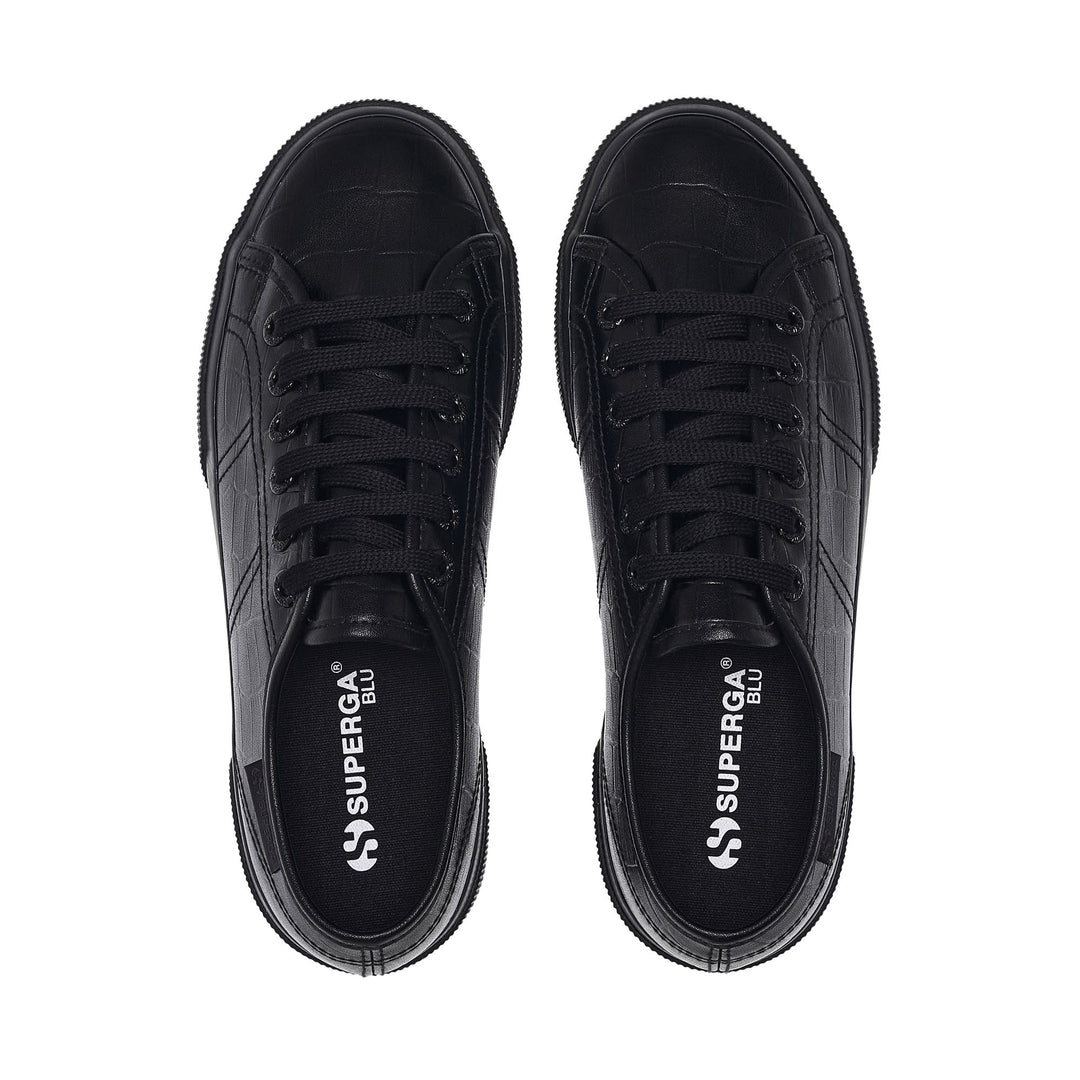 Woman's Platform Total Black Sneakers with Synthetic Upper main