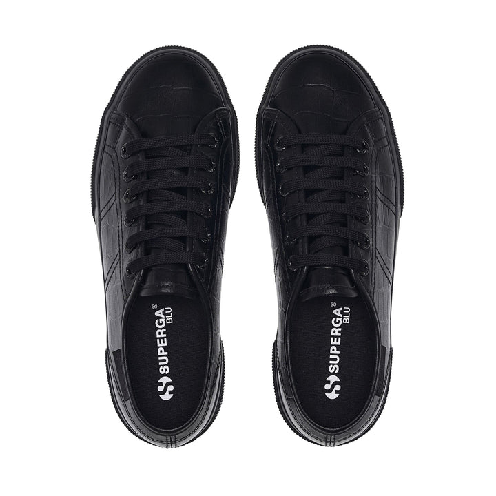 Woman's Platform Total Black Sneakers with Synthetic Upper 4