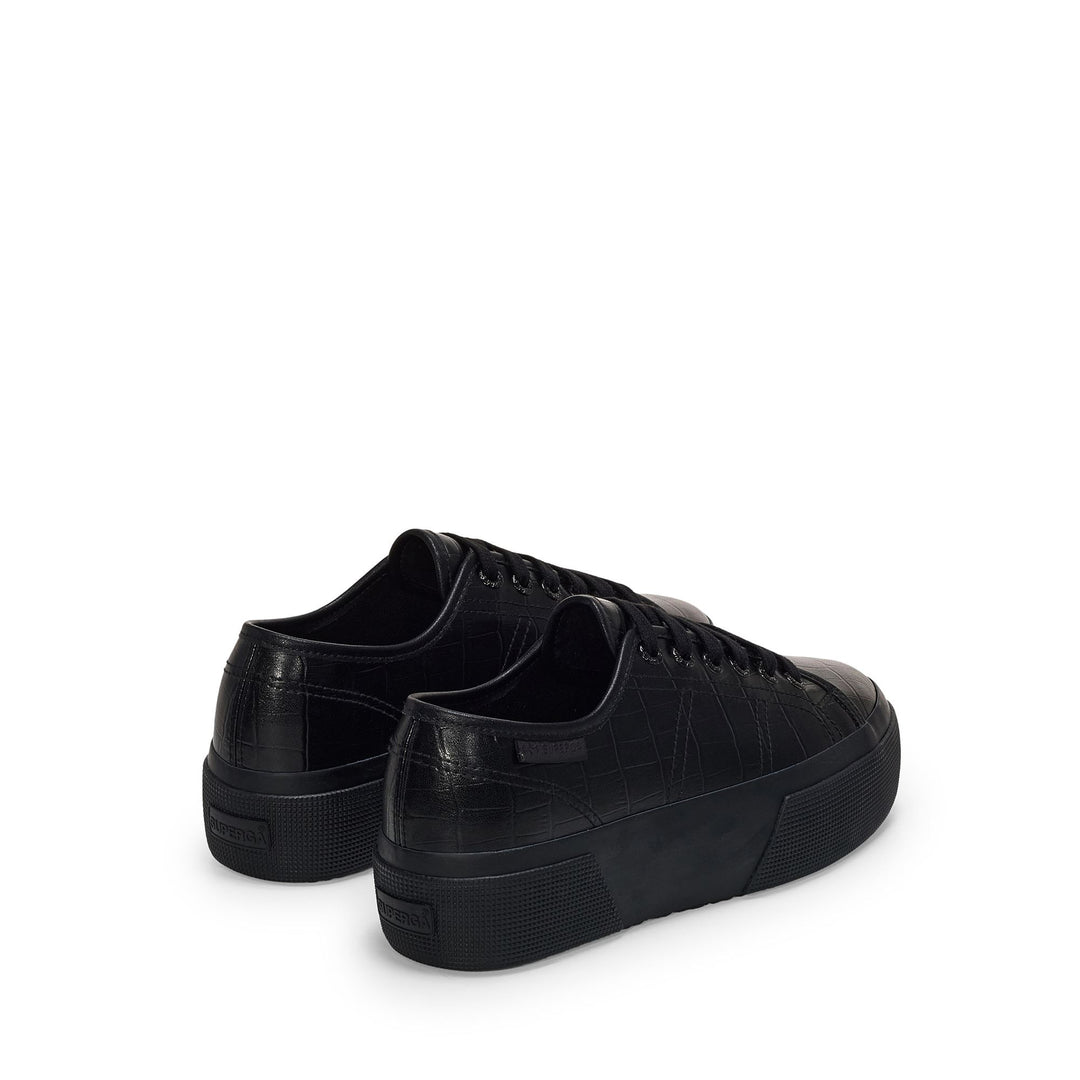 Woman's Platform Total Black Sneakers with Synthetic Upper main
