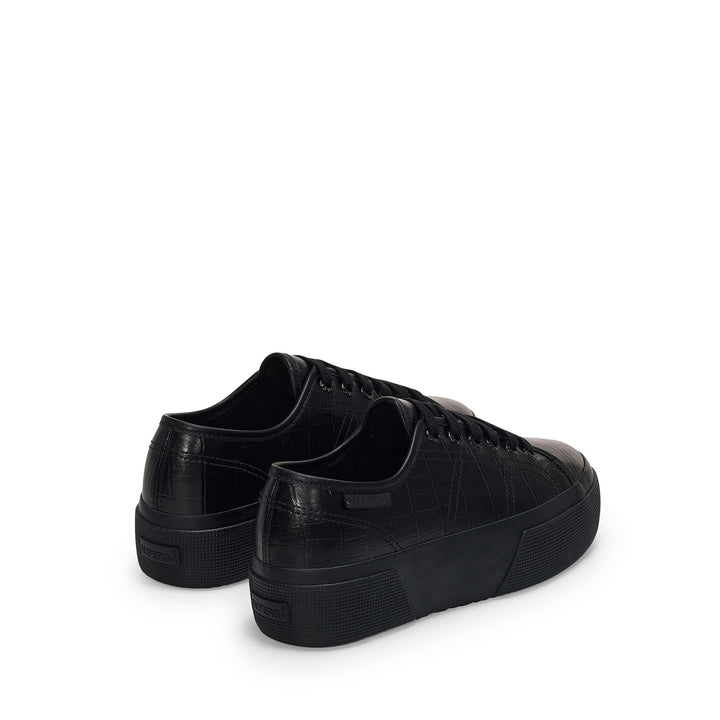 Woman's Platform Total Black Sneakers with Synthetic Upper 3