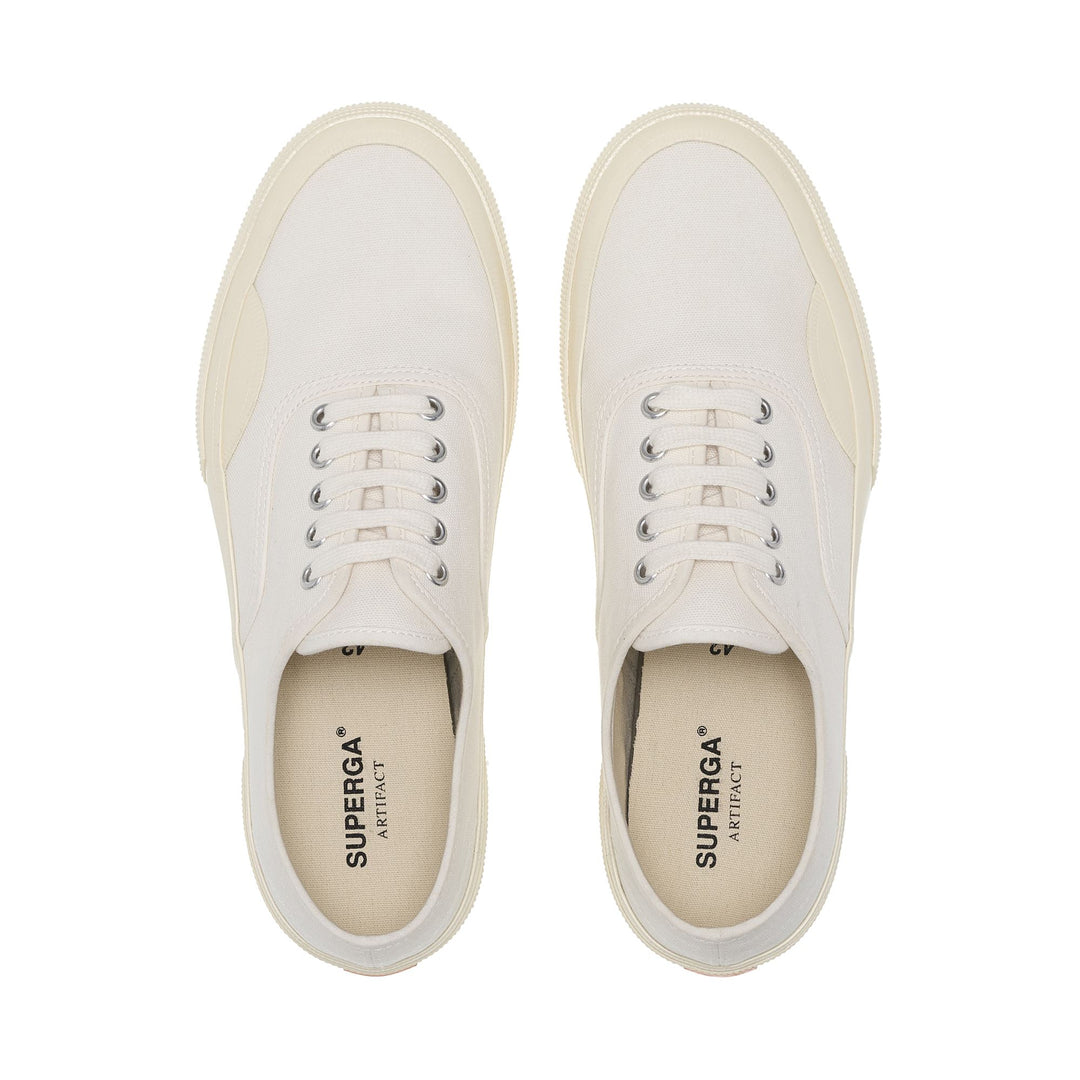 Unisex White Low Cut Sneakers with Cotton Upper main