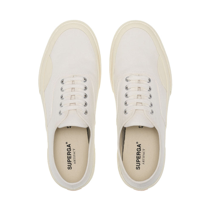 Unisex White Low Cut Sneakers with Cotton Upper 4