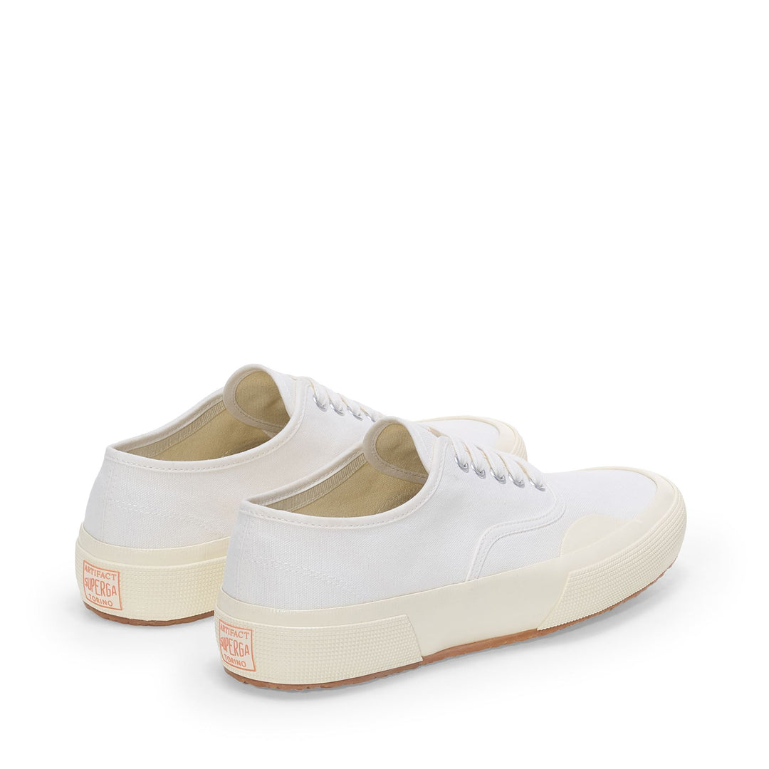 Unisex White Low Cut Sneakers with Cotton Upper main