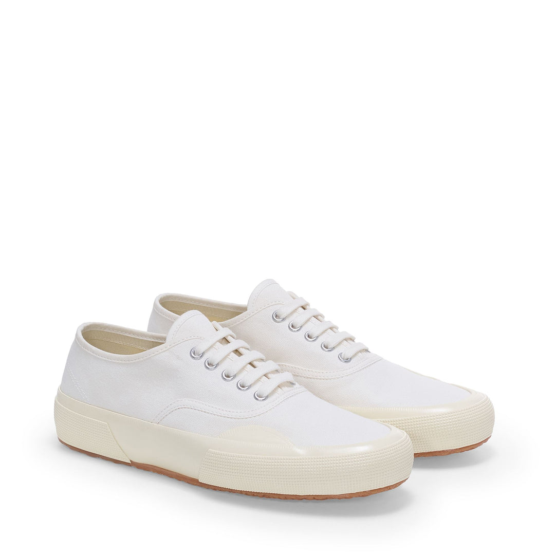 Unisex White Low Cut Sneakers with Cotton Upper main