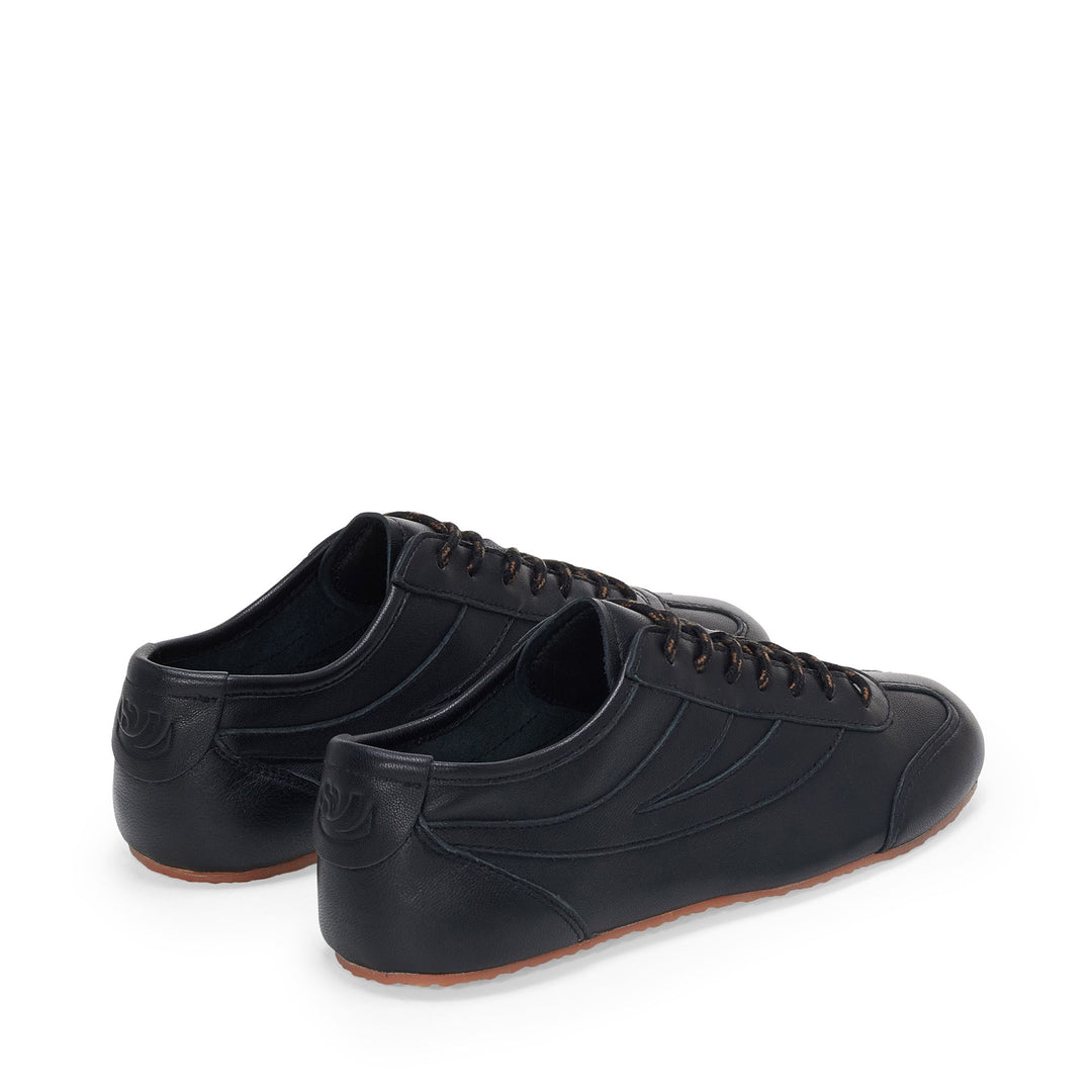 Woman's Classic Full Black Sneakers with Leather Upper main