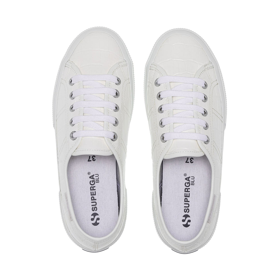 Niedrig geschnittene weiße Damen-Sneaker mit synthetischem Obermaterial main