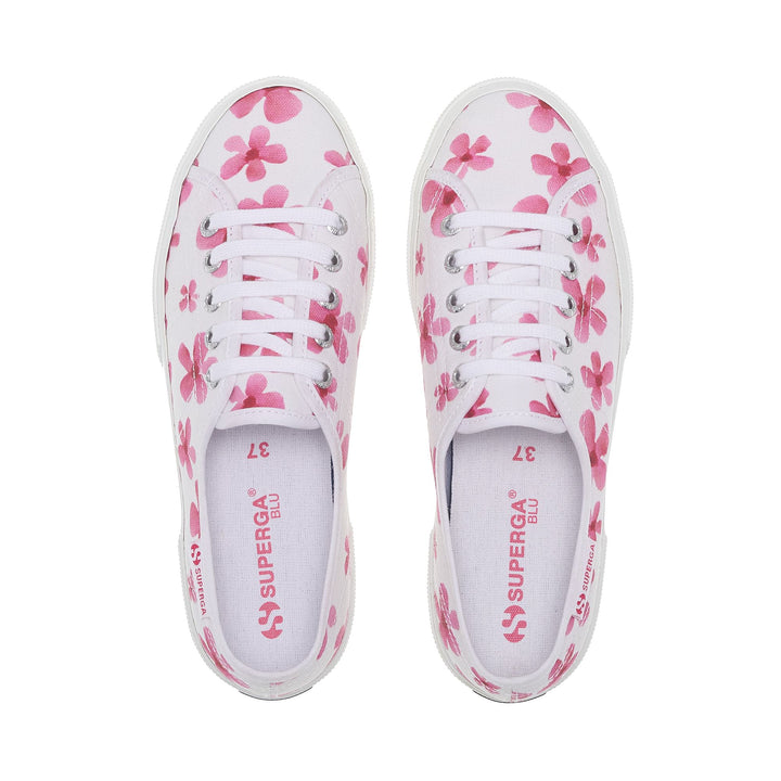 Woman's Low Cut White Sneakers with Cotton Upper 4