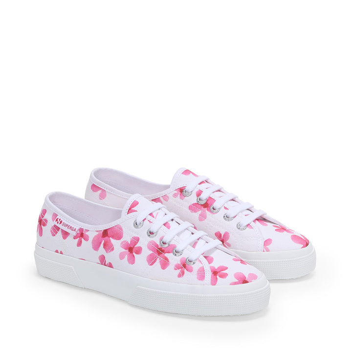 3750 FLOWER PRINT LEGGERA - Le Superga - Low Cut - Woman - WHITE-PINK 2