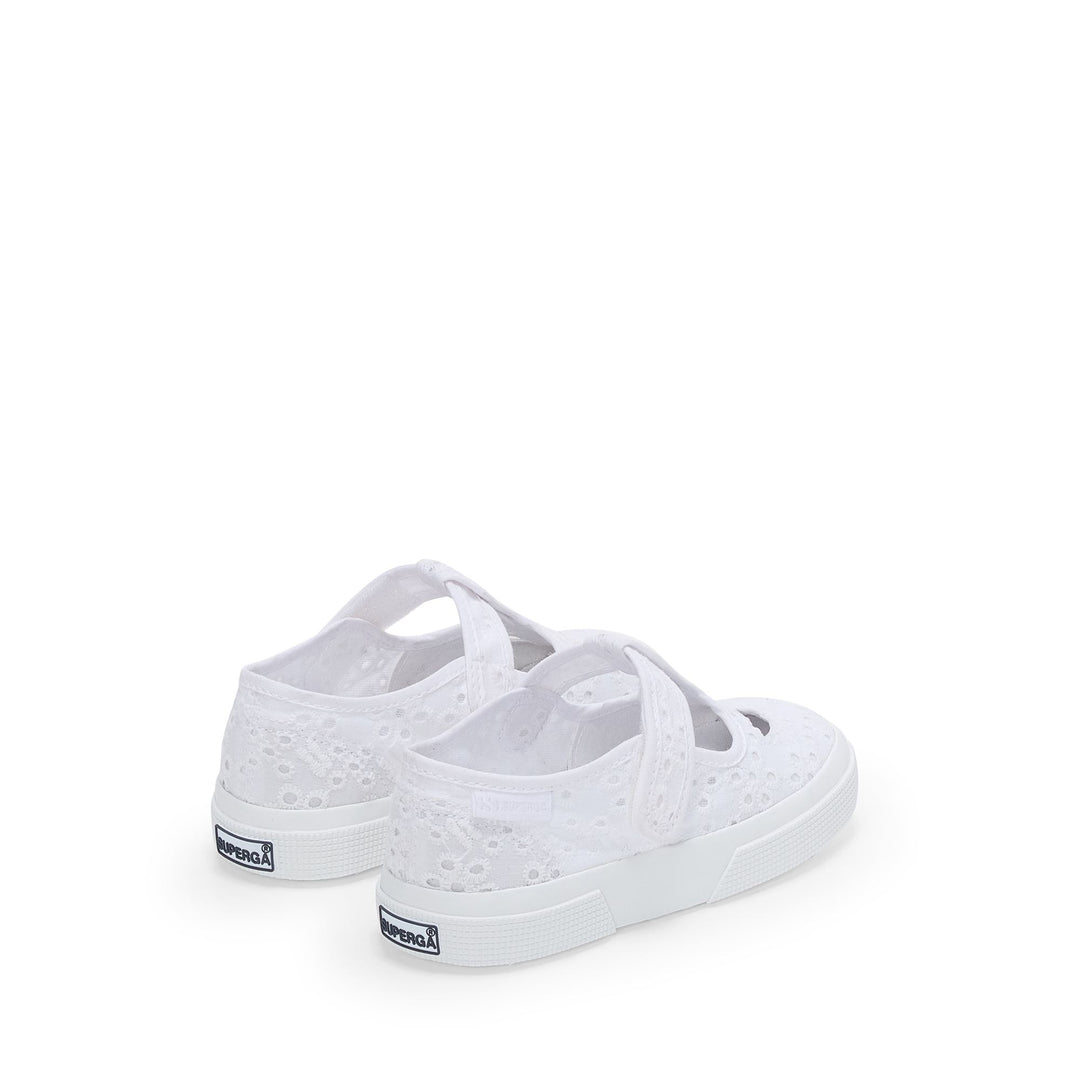 Girl's White Sandals with Cotton Upper main
