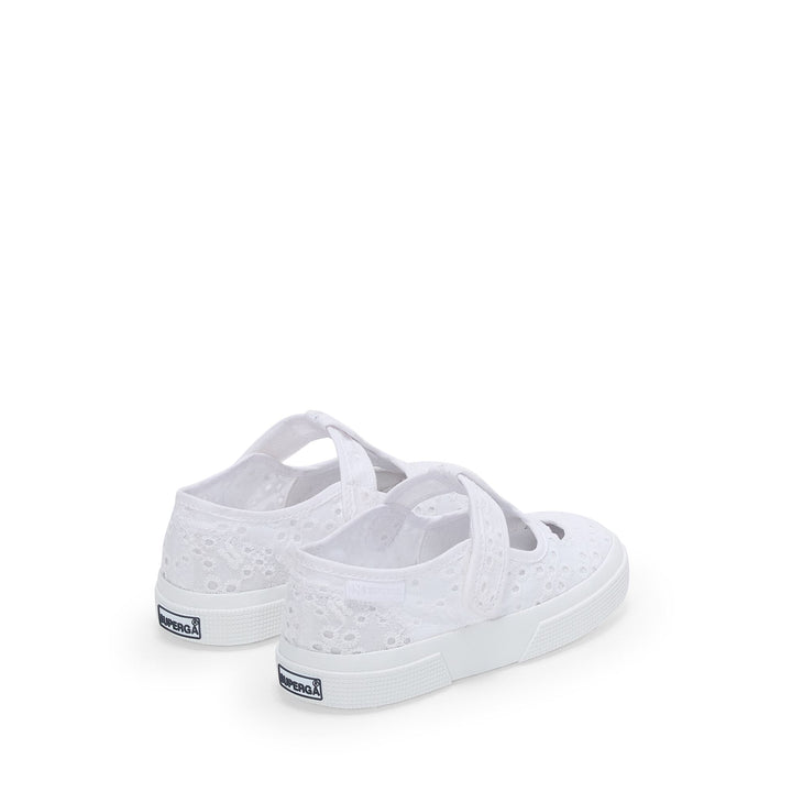 Girl's White Sandals with Cotton Upper 3