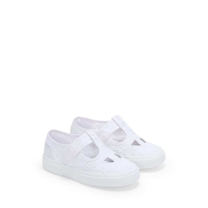 Girl's White Sandals with Cotton Upper 2