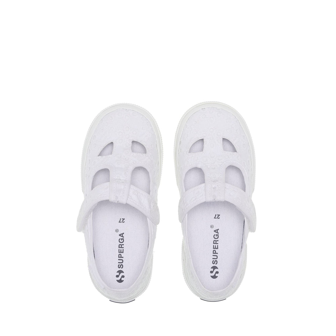 Girl's White Sandals with Cotton Upper main
