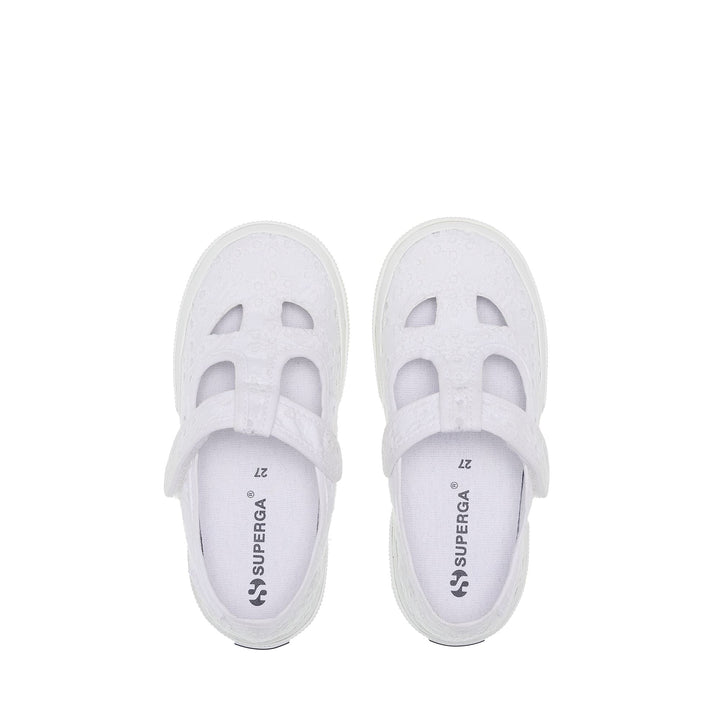 Girl's White Sandals with Cotton Upper 4