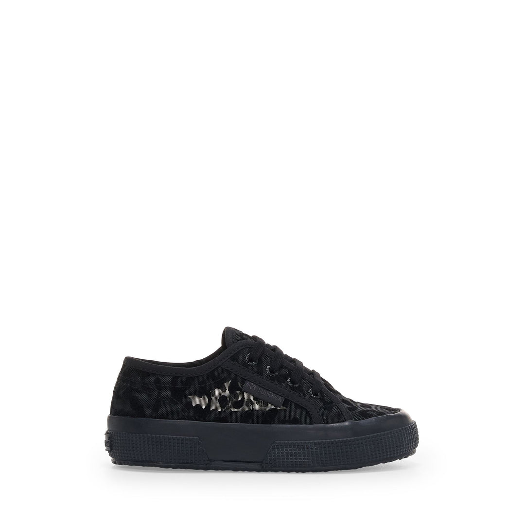 Girl's Black Low Cut Sneakers with Mesh Upper 01