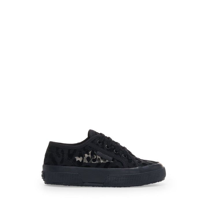 Girl's Black Low Cut Sneakers with Mesh Upper 1