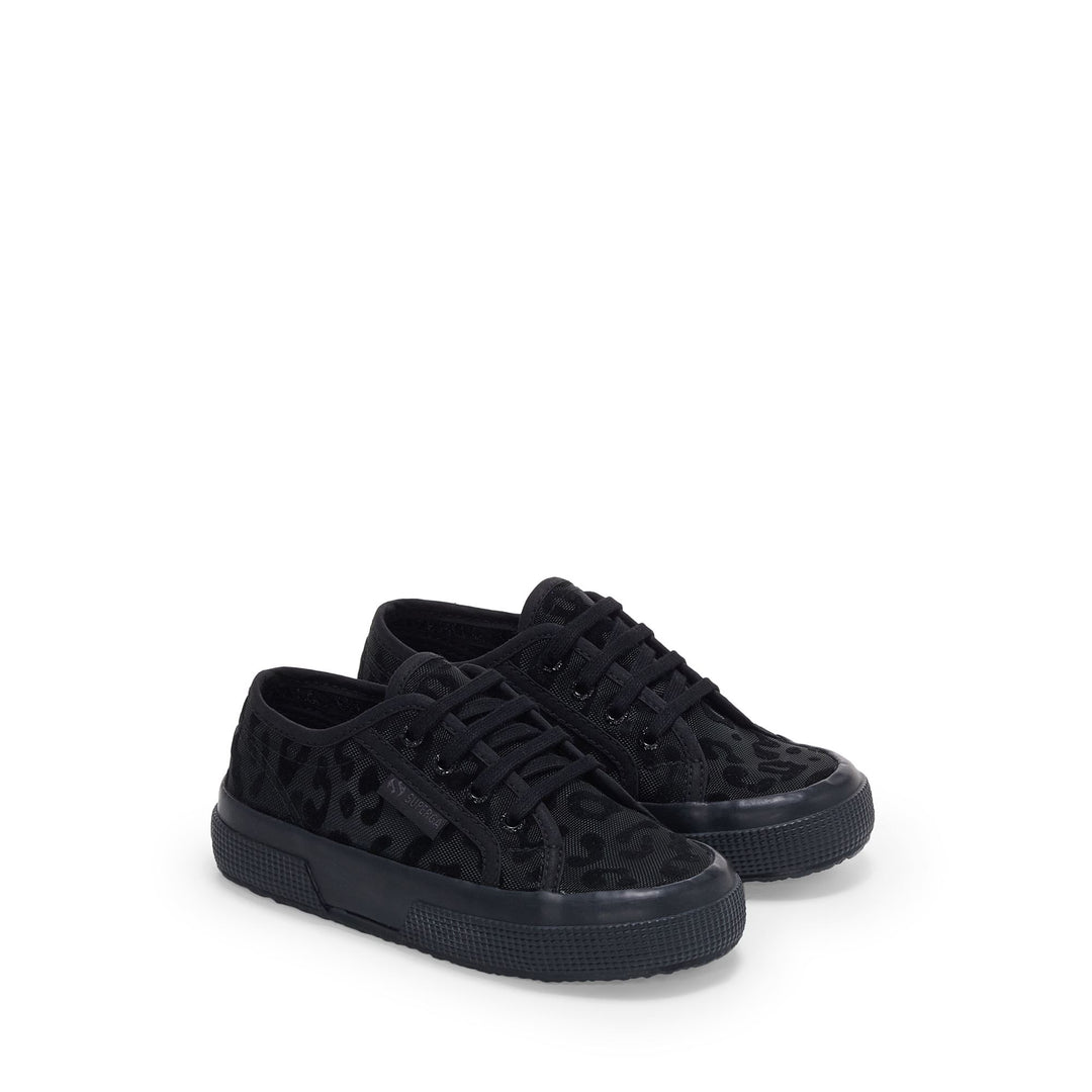 Schwarze, flache Mädchen-Sneaker mit Mesh-Obermaterial main