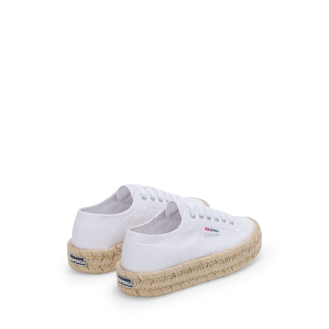 Weiße Damen-Plateau-Sneaker mit Baumwoll-Obermaterial main
