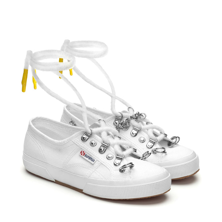 Sneakers classiche bianche da donna con tomaia in cotone 2