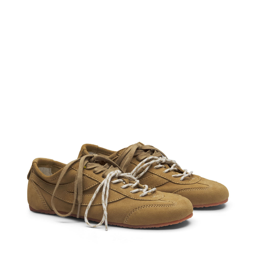 Unisex Low Cut Beige Sneakers with Suede Upper 02