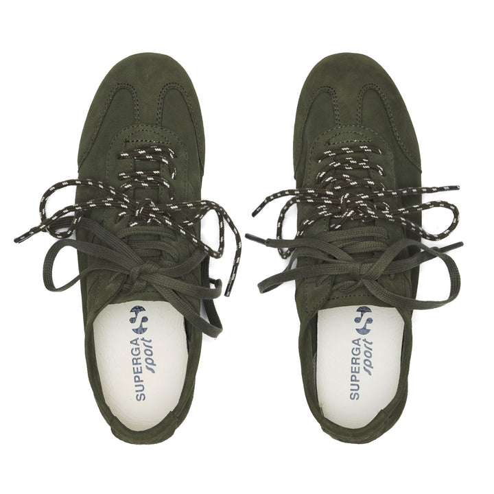 Unisex Low Cut Sneakers Full Green with Suede Upper 4