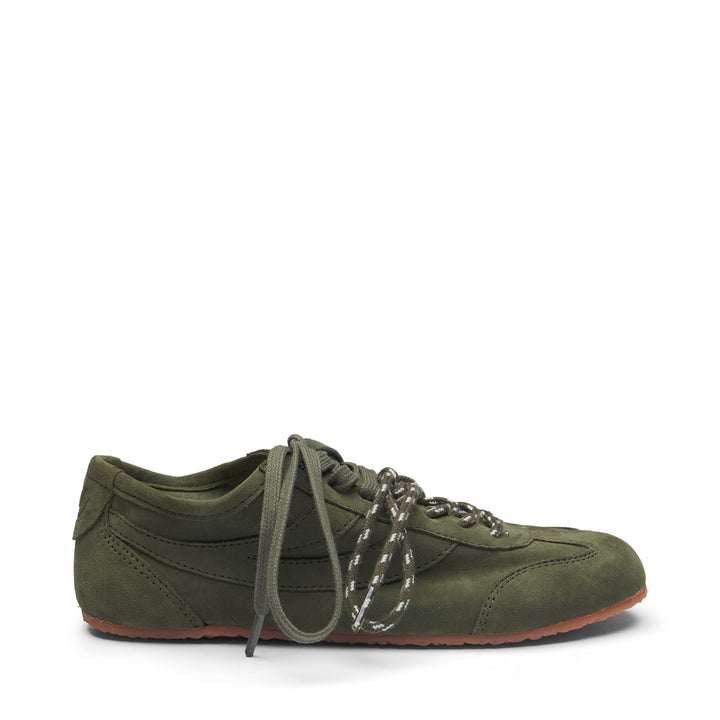 Unisex Low Cut Sneakers Full Green with Suede Upper 1