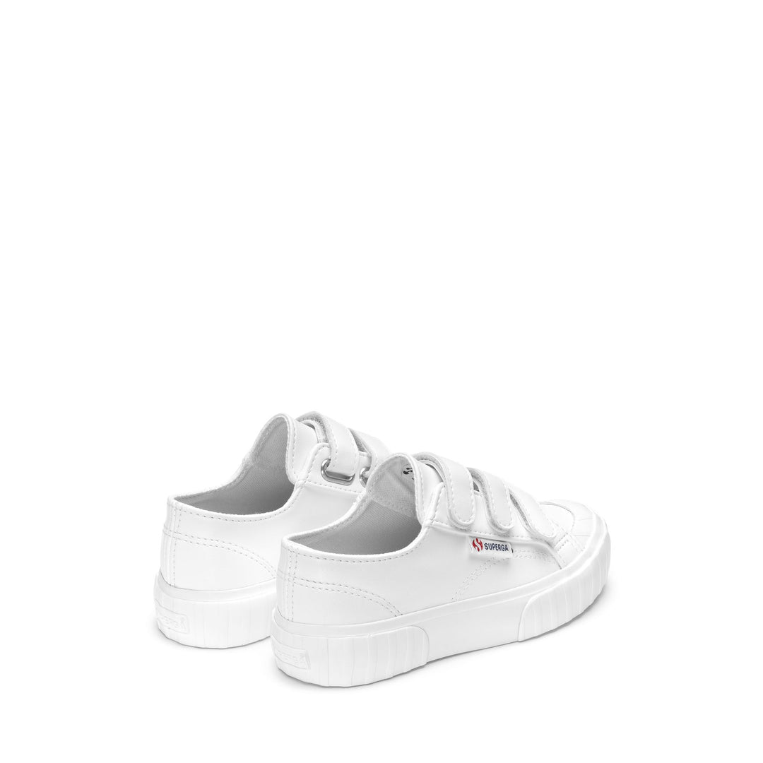 Sneakers Kid unisex 2630 KIDS STRIPE STRAPS SYNTHETIC MATERIAL Low Cut WHITE Dressed Side (jpg Rgb)		