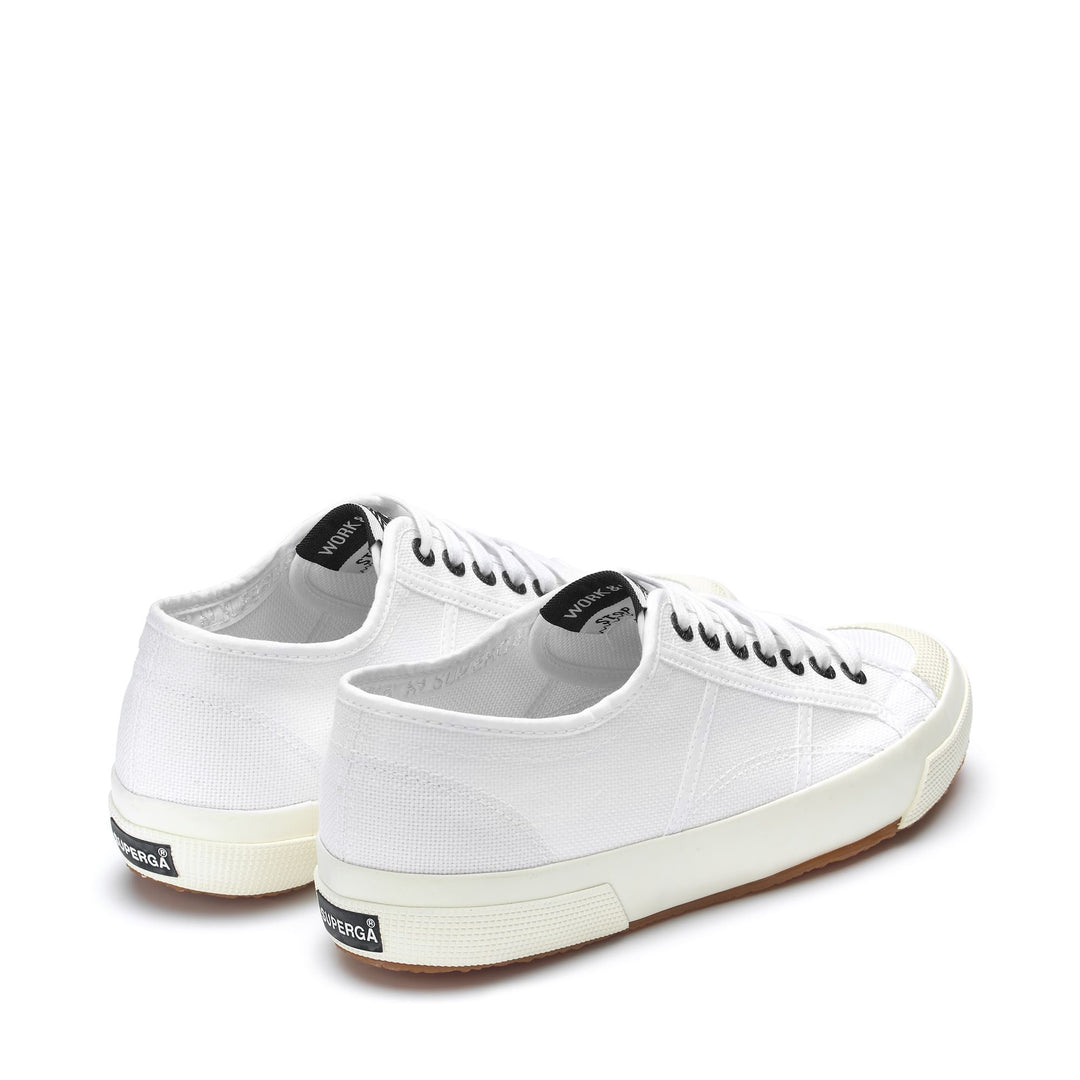 Le Superga Unisex 2390 MILITARY 7 EYELETS Sneaker WHITE-WHITE AVORIO Dressed Side (jpg Rgb)		