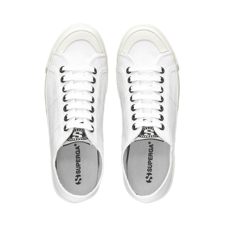 Le Superga Unisex 2390 MILITARY 7 EYELETS Sneaker WHITE-WHITE AVORIO Dressed Back (jpg Rgb)		