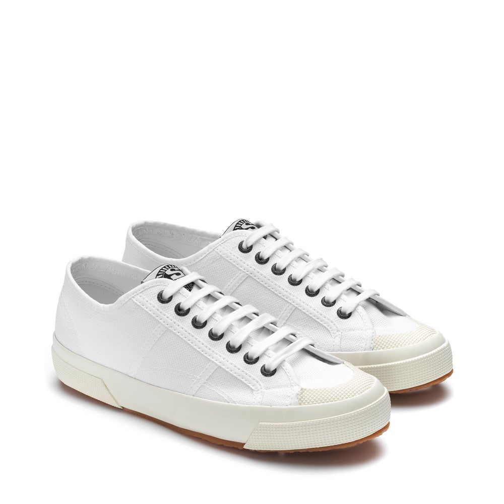 Le Superga Unisex 2390 MILITARY 7 EYELETS Sneaker WHITE-WHITE AVORIO Dressed Front (jpg Rgb)	