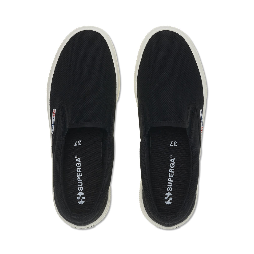 Sneakers nere con plateau da donna e tomaia in cotone main