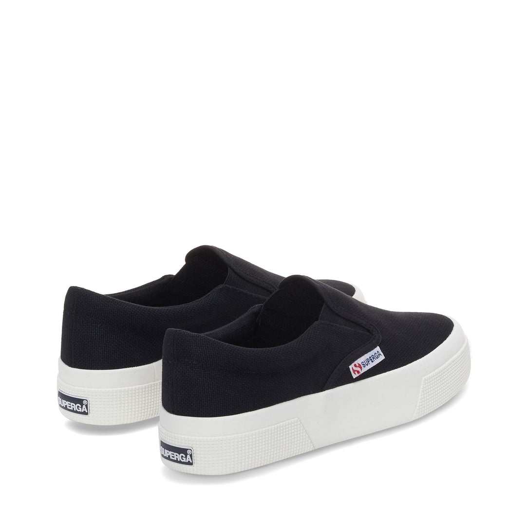 Sneakers nere con plateau da donna e tomaia in cotone main