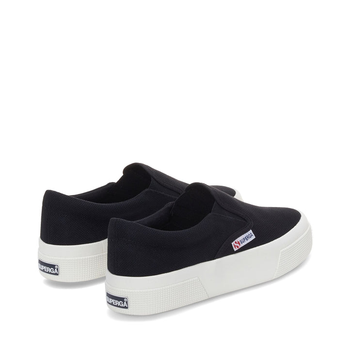 Sneakers nere con plateau da donna e tomaia in cotone 3