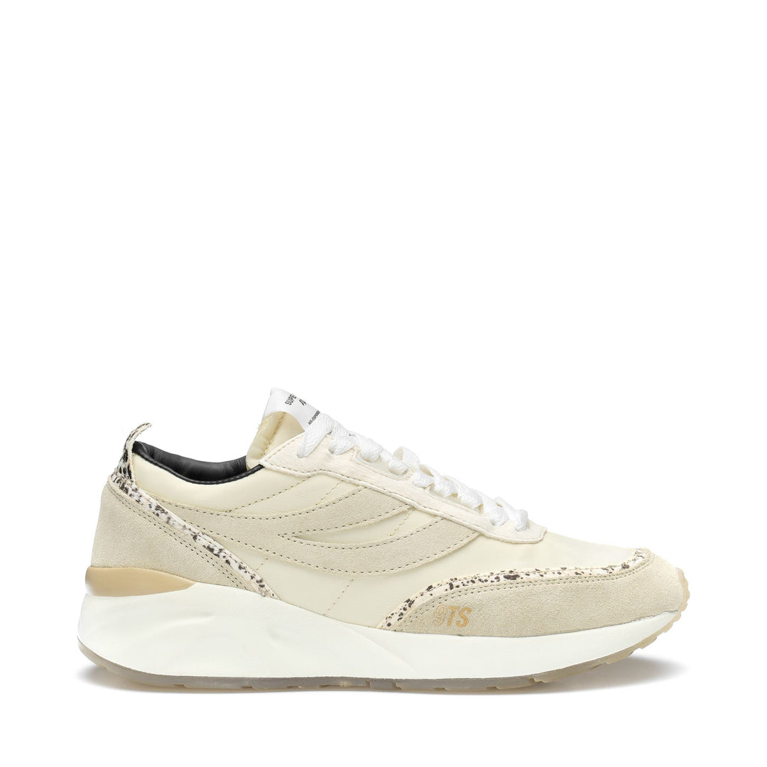 Unisex Beige Low Cut Sneakers with Recycled Nylon Upper 01