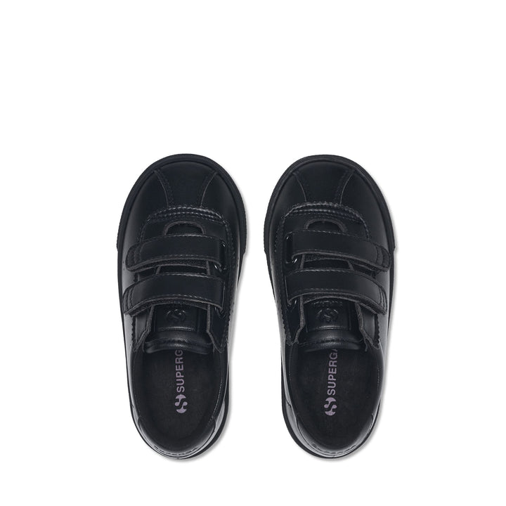 Schwarze Low-Cut-Sneakers für Kinder mit Obermaterial aus Gummi 4