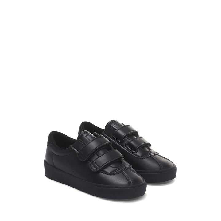 Schwarze Low-Cut-Sneakers für Kinder mit Obermaterial aus Gummi 2