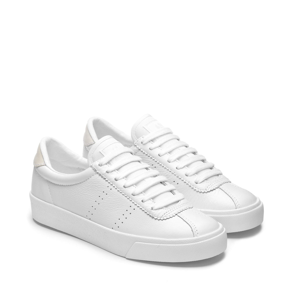 Sneakers Unisex 2843 CLUB S COMFORT LEATHER Low Cut TOTAL WHITE Dressed Front (jpg Rgb)	