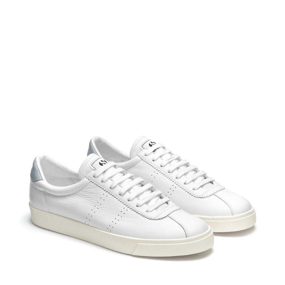 Sneakers Unisex 2843 CLUB S COMFORT LEATHER Low Cut WHITE-BLUE LT GREY-FAVORIO Dressed Front (jpg Rgb)	