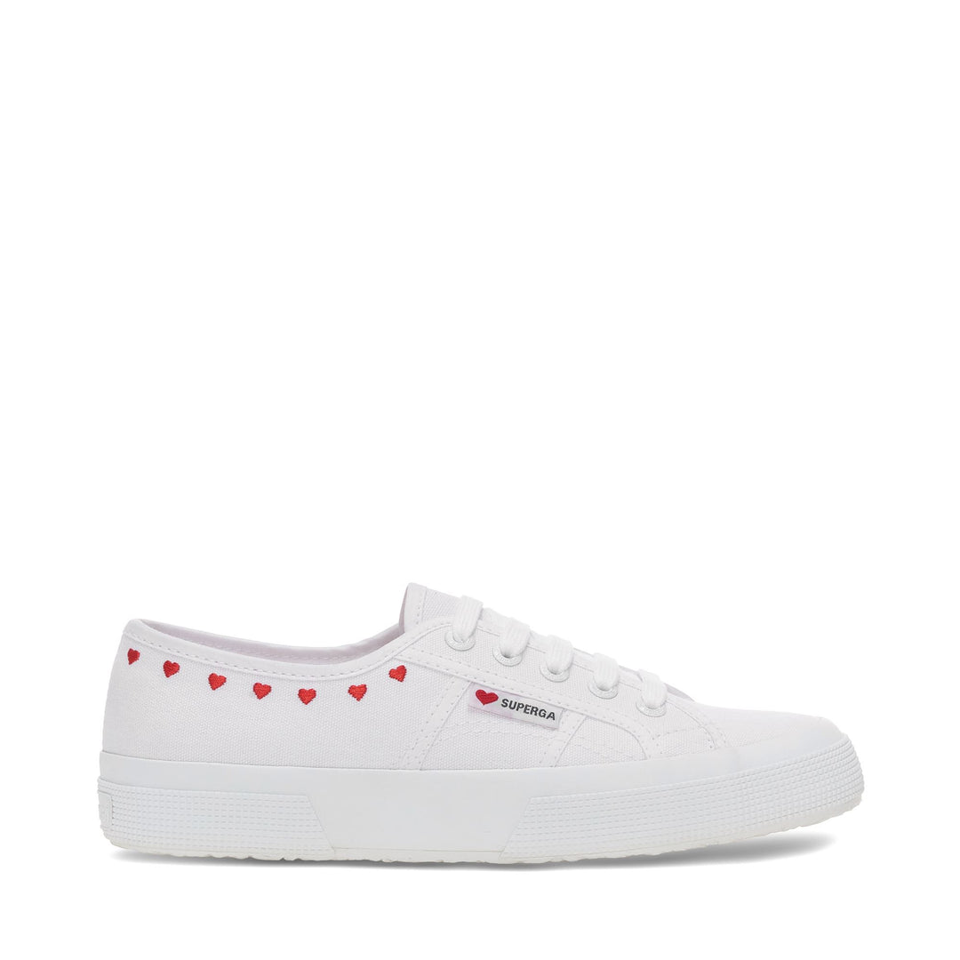 Le Superga Woman 2750 LITTLE HEARTS EMBROIDERY Low Cut WHITE-RED HEART Photo (jpg Rgb)			