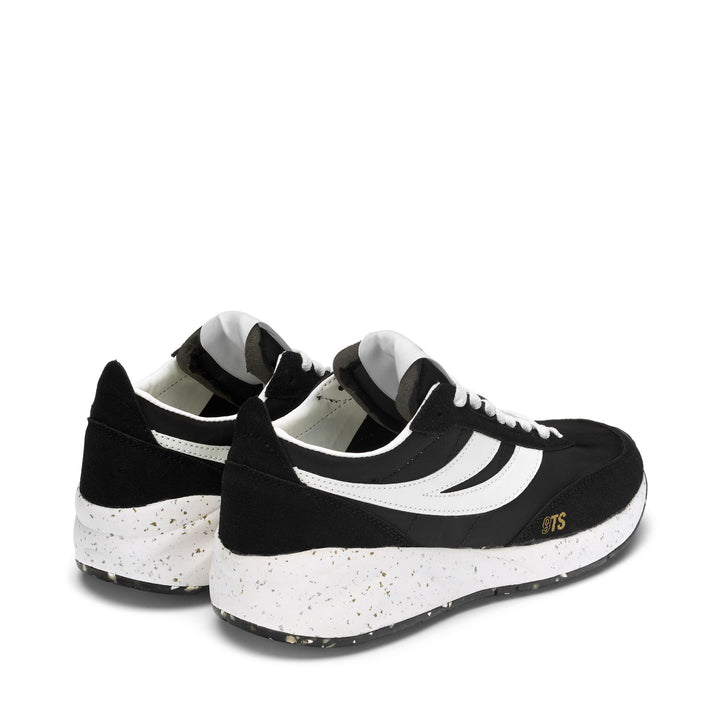 Sneakers Unisex 4089 TRAINING 9TS SLIM VEGAN MATERIAL Low Cut BLACK-WHITE AVORIO Dressed Side (jpg Rgb)		