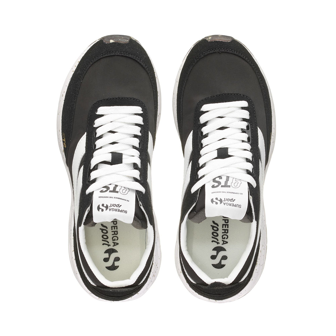 Sneakers Unisex 4089 TRAINING 9TS SLIM VEGAN MATERIAL Low Cut BLACK-WHITE AVORIO Dressed Back (jpg Rgb)		