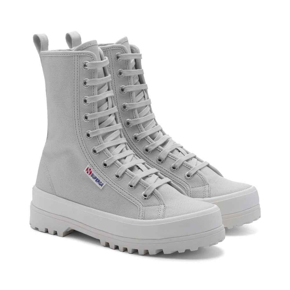 Stivaletti grigi da donna con tomaia in cotone 02