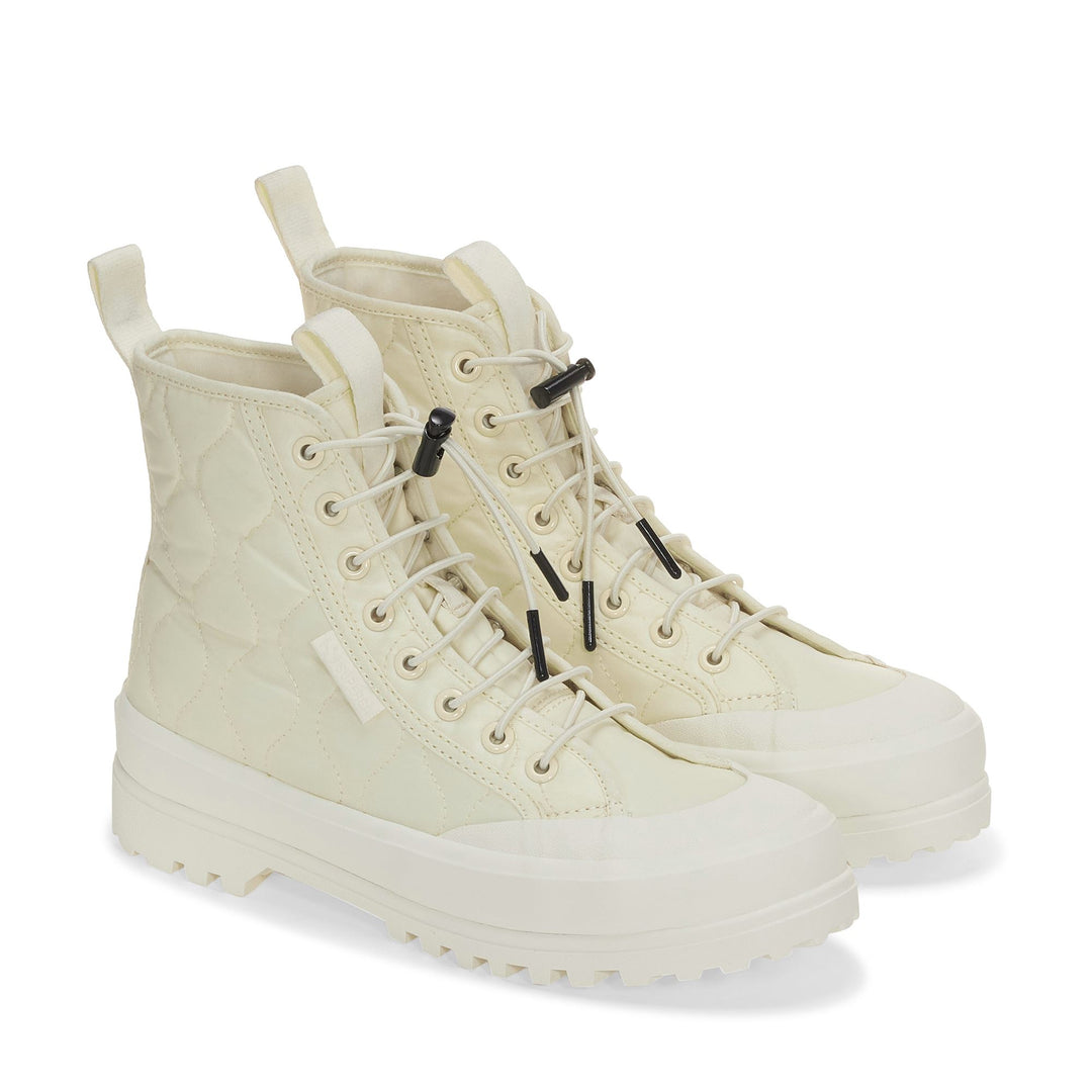 Stivaletti beige da donna con tomaia in nylon trapuntato main