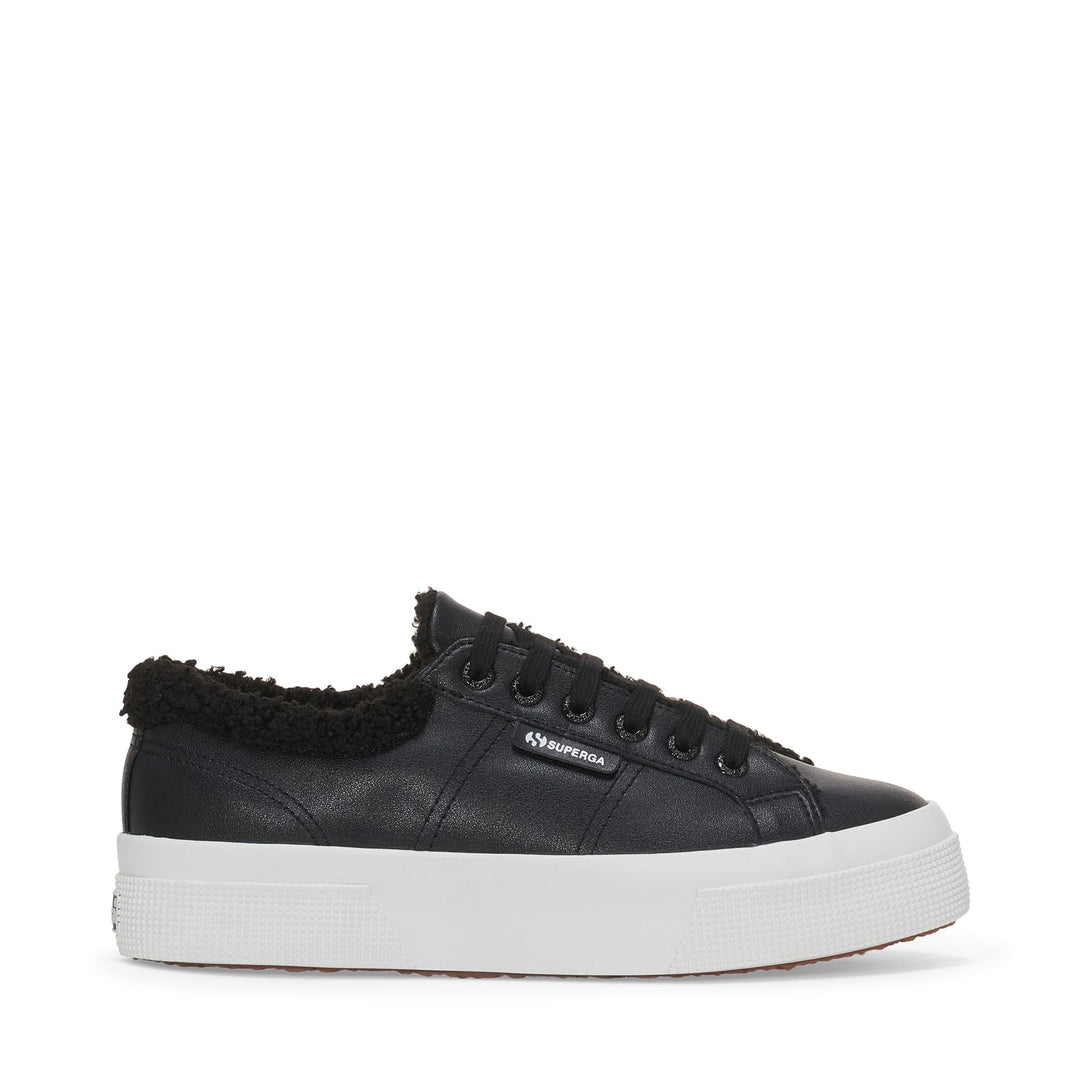 Sneakers da donna nere con plateau e tomaia sintetica 01