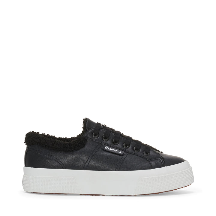 Woman's Black Platform Sneakers with Synthetic Upper 1