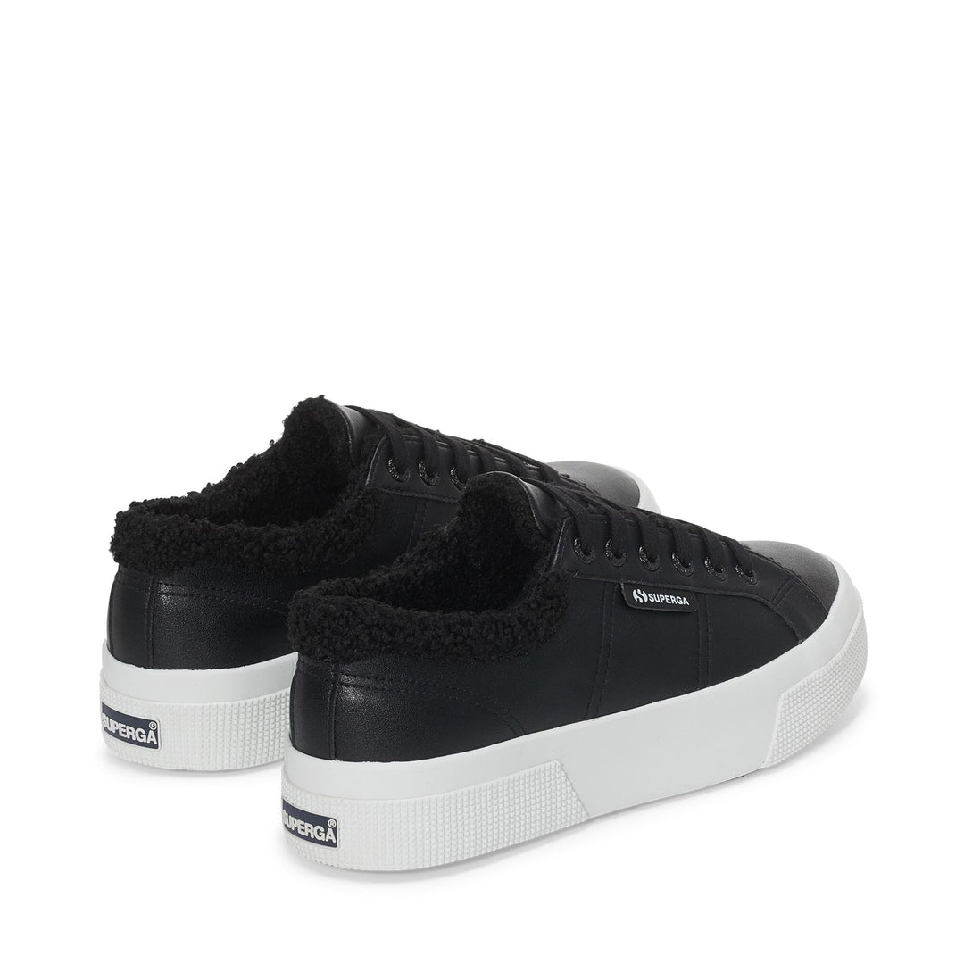 Woman's Black Platform Sneakers with Synthetic Upper main